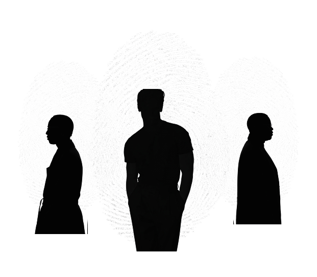 BlackShade brand philosophy — silhouettes over fingerprint motif